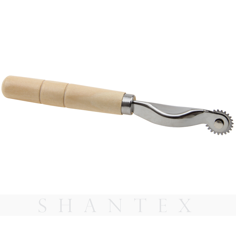 Mango de madera diseñador dentado mano coser cuero rueda trazador trazadora rueda para coser