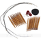 Cambie la cabeza Bamboo Circular DIY Knitting Needle Crochet Hook Set embalado en una funda de cuero naranja PU