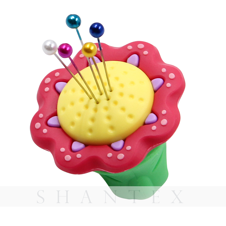 Venta caliente de goma para el hogar flor pin anillo cojín usable aguja de coser acolchado titular