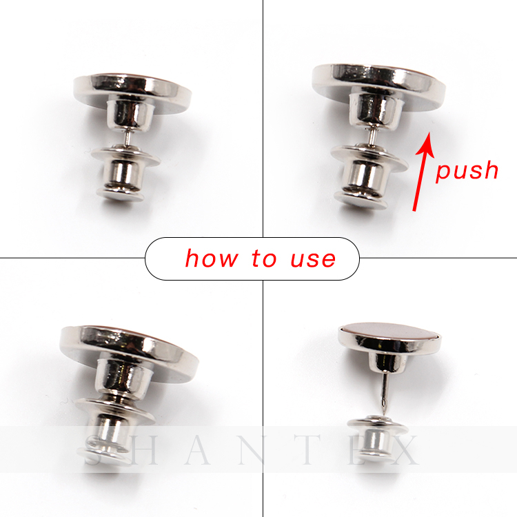Botón de ajuste perfecto mágico con eliminación de metal para jeans