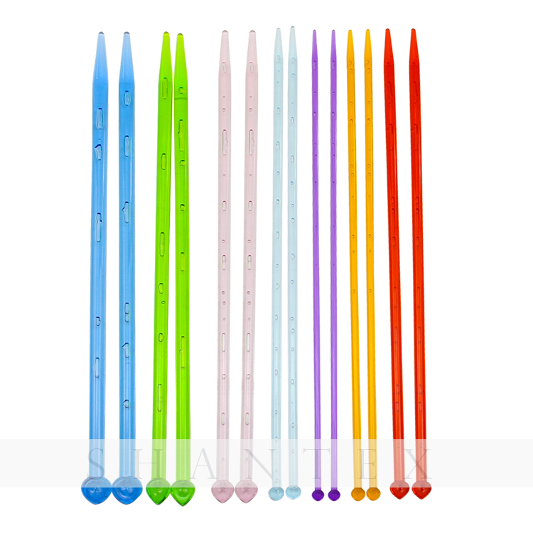 Herramienta para hacer punto de aguja de plástico Suéter de aguja de un solo punto con perno de perla Una varilla puntiaguda para principiantes