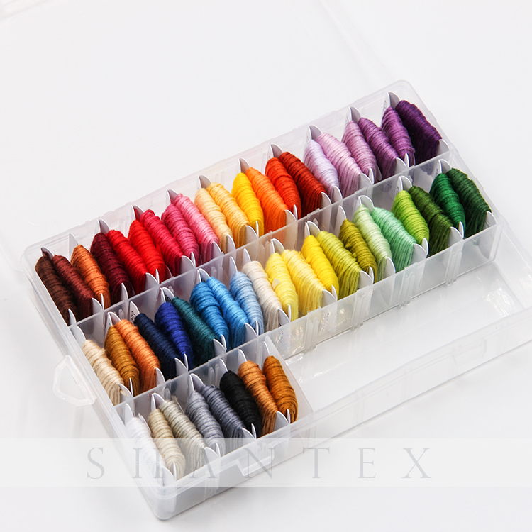 Bordado Floss 50pcs DMC Kits de hilo de bordar de colores con caja de almacenamiento Kits de punto de cruz