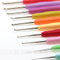 10 piezas de color arco iris mango de goma gancho de aluminio gancho de croceht para tejer y tejer