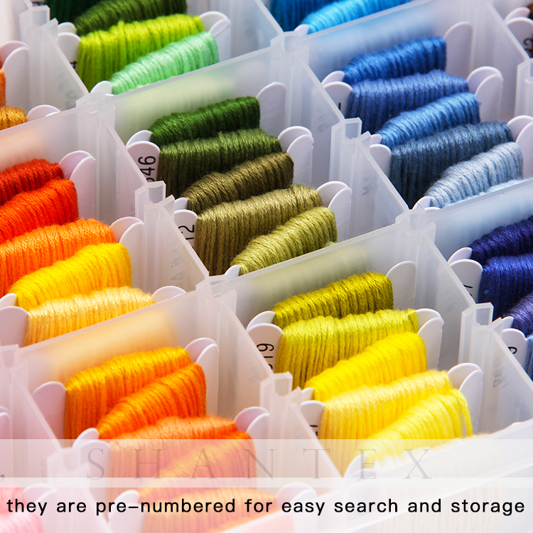  Floss de bordado 108pcs DMC Colores Kits de cuerdas de hilo de bordar con caja de almacenamiento 38 pcs Kits de punto de cruz