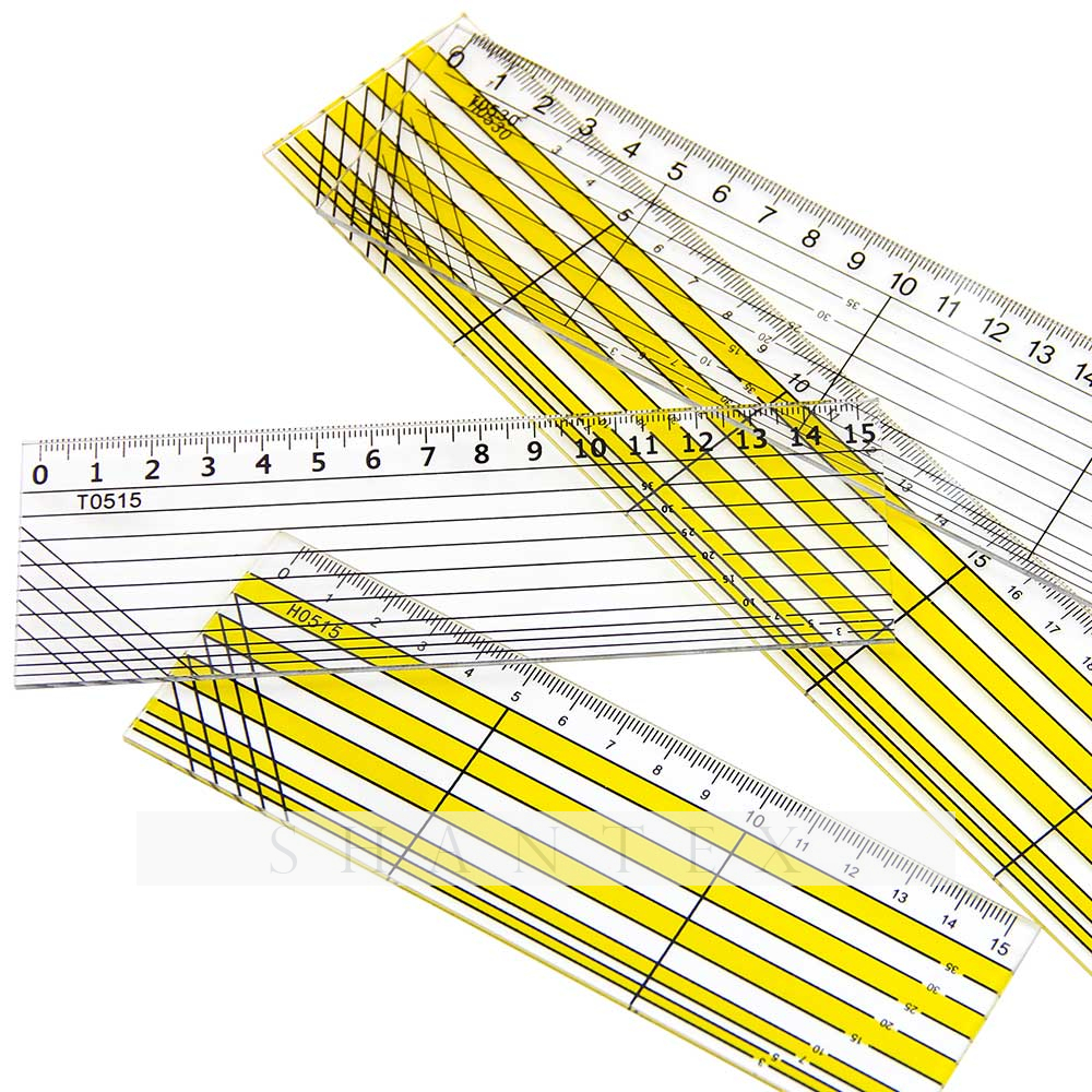 Acrílico 15cm 30cm Plástico Regla de acolchado recto Reglas de sastrería Escala Regla paralela